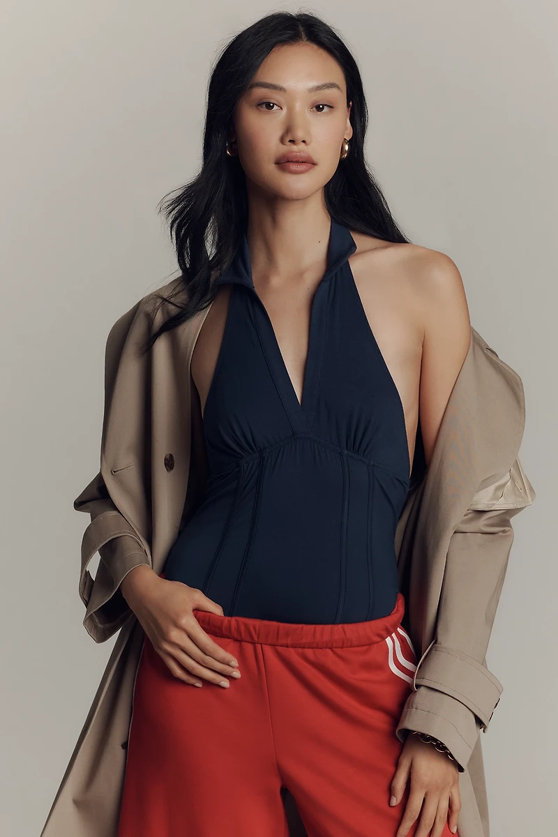 By Anthropologie Halter Jersey Bodysuit