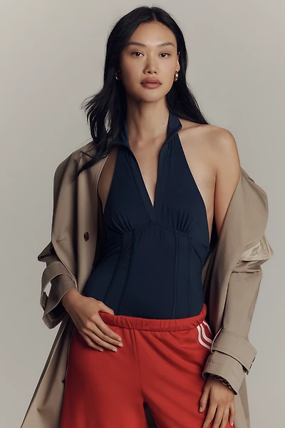 By Anthropologie Halter Jersey Bodysuit