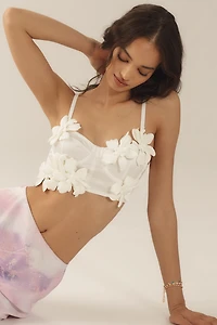 By Anthropologie Appliqué Corset Top