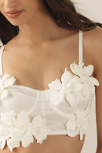 By Anthropologie Appliqué Corset Top