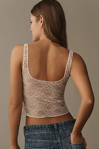 By Anthropologie Plunge Lace Tank
