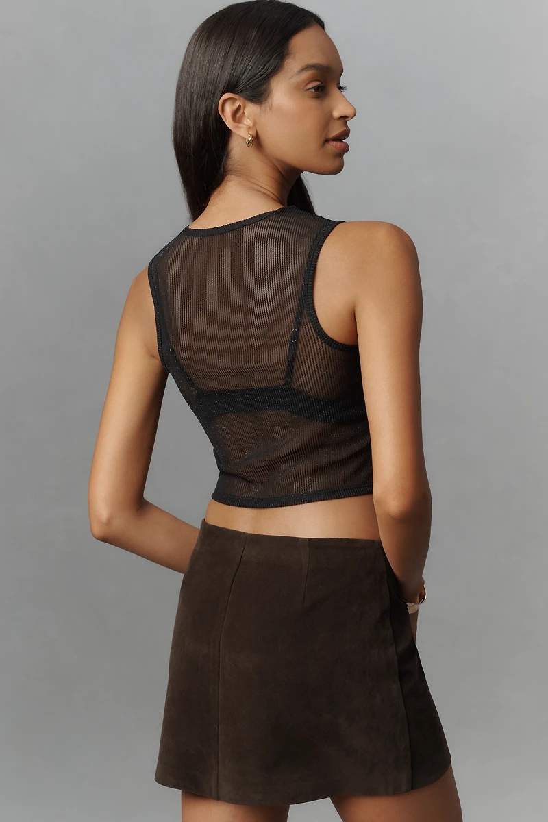 LyreBird Lurex Knit Sheer Tank Top