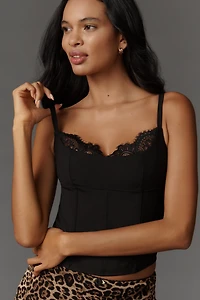 LyreBird Structured Lace-Trim Corset Top
