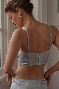 LyreBird Silky Printed Longline Satin Bra Top