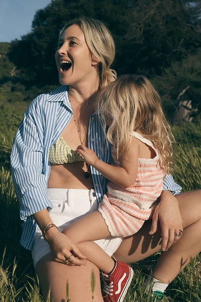 LyreBird Gingham Ruched Bralette