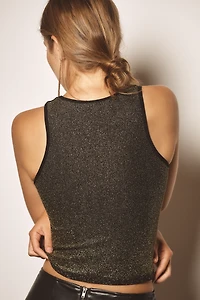 The Reegan Seamless Lurex Ribbed Crop Tank