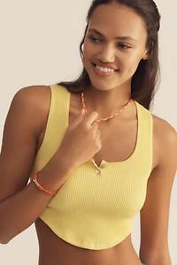 By Anthropologie Seamless Henley Crop Top