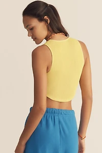 By Anthropologie Seamless Henley Crop Top