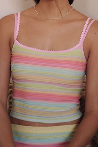 LyreBird Sparkle Stripe Double Strap Tank