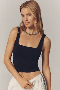 LyreBird Square-Neck Shelf-Bra Tank