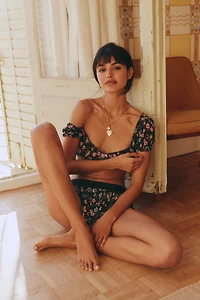 LyreBird Printed Mesh Bra Top