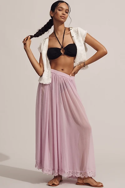 By Anthropologie Sheer Maxi Skirt