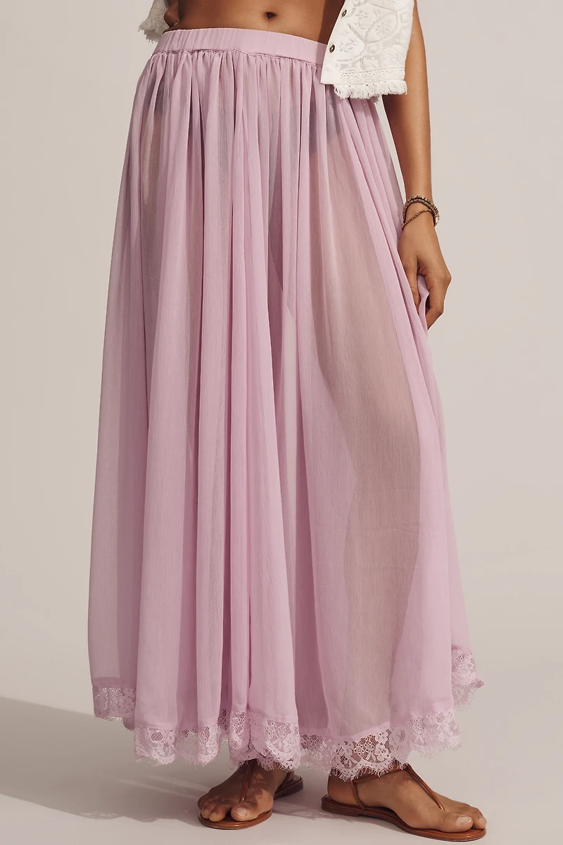 By Anthropologie Sheer Maxi Skirt