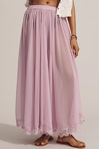 By Anthropologie Sheer Maxi Skirt