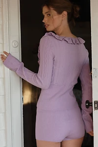 LyreBird Long-Sleeve Ribbed Sweater Top