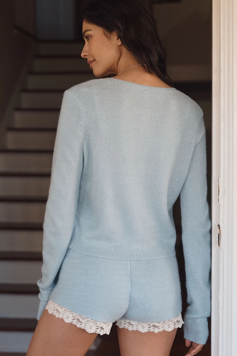 LyreBird Lace-Trim Knit Boyshorts