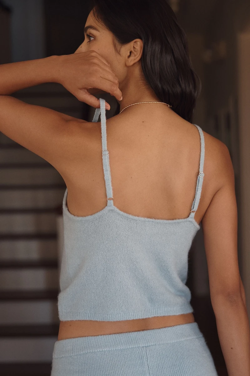 LyreBird Lace-Trim Crop Knit Cami