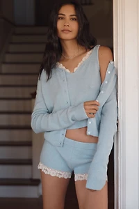 LyreBird Lace-Trim Crop Knit Cami