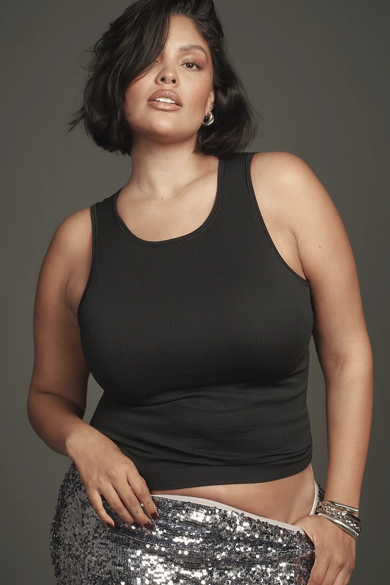 The Reegan Crew-Neck Crop Racerback Seamless Tank Top