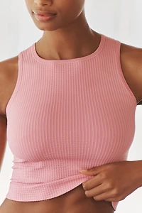 The Reegan Crew-Neck Crop Racerback Seamless Tank Top