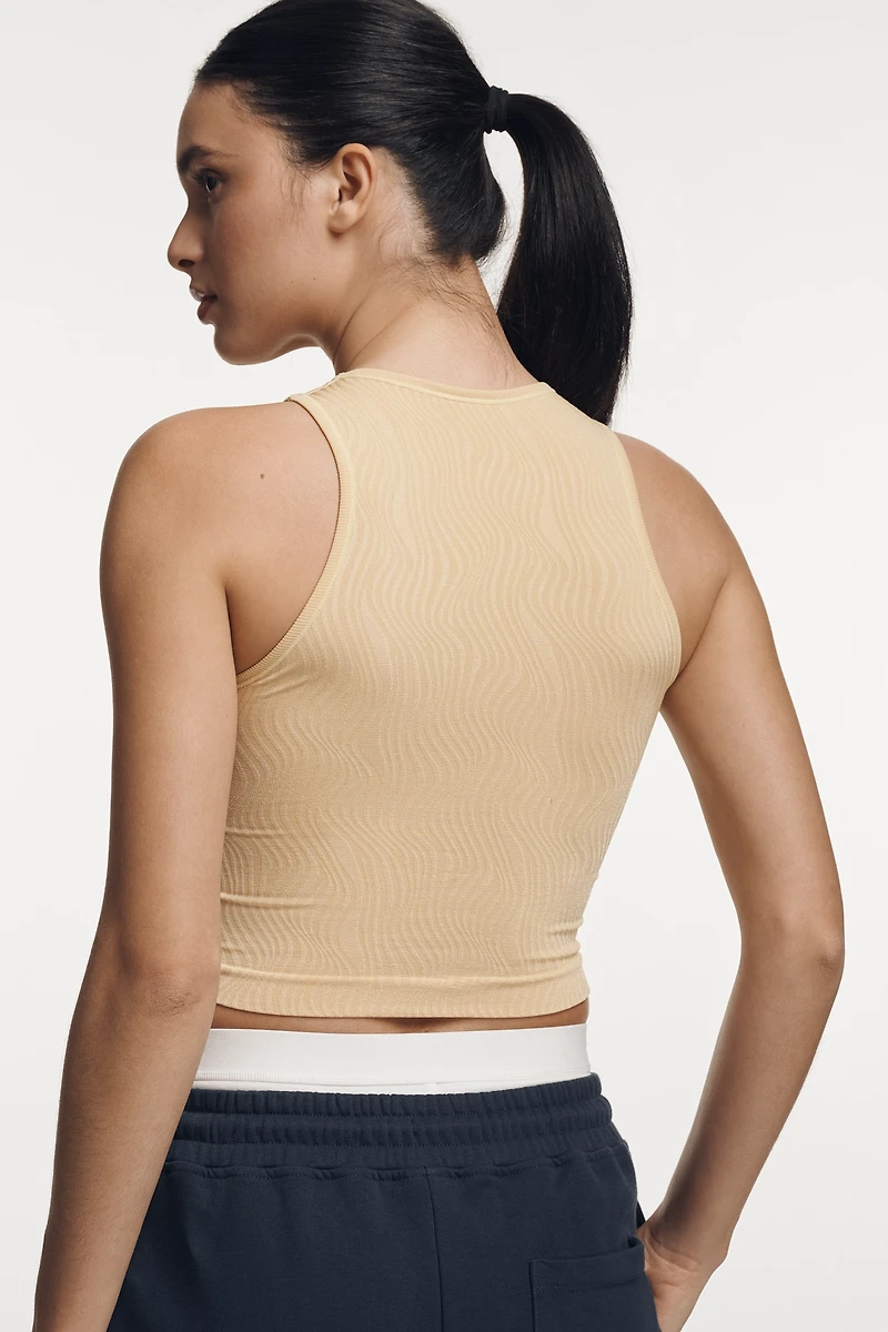 The Reegan Crew-Neck Crop Racerback Seamless Tank Top