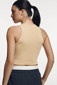 The Reegan Crew-Neck Crop Racerback Seamless Tank Top