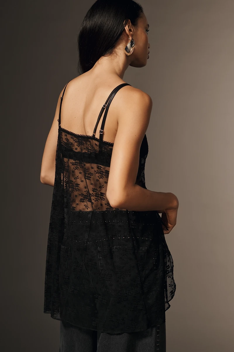LyreBird Lace Button-Front Tunic Cami