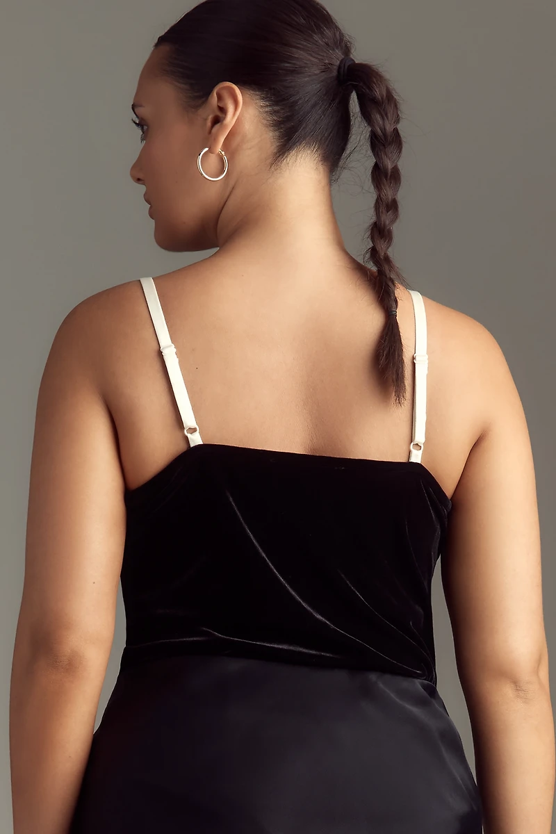 Eloquii Plus Oversized Bow Velvet Bodysuit