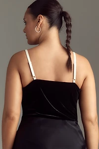 Eloquii Plus Oversized Bow Velvet Bodysuit