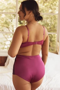 LyreBird Satin Mesh High-Waisted Boyshorts