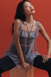 LyreBird Sheer Ruffle Babydoll Chemise