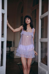 LyreBird Sheer Ruffle Babydoll Chemise