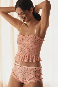 By Anthropologie Smocked Printed Briefs