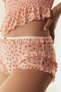 By Anthropologie Smocked Printed Briefs