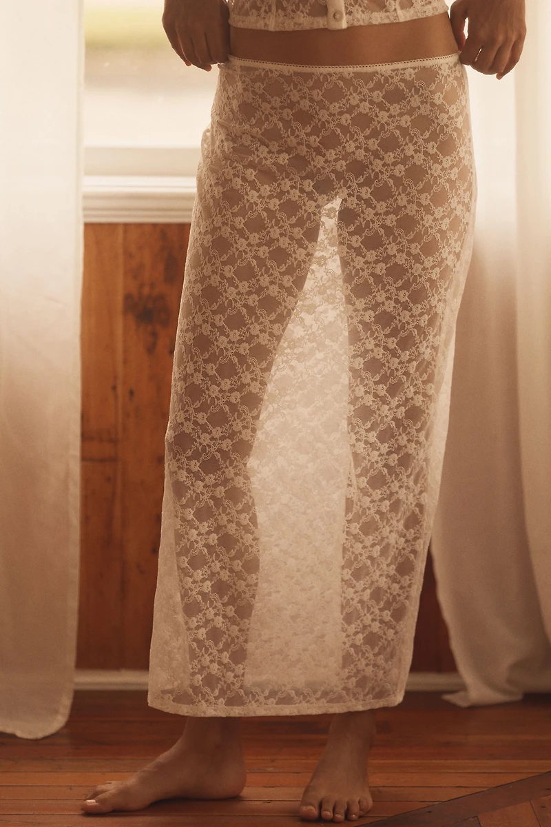 LyreBird Lace Maxi Slip Skirt
