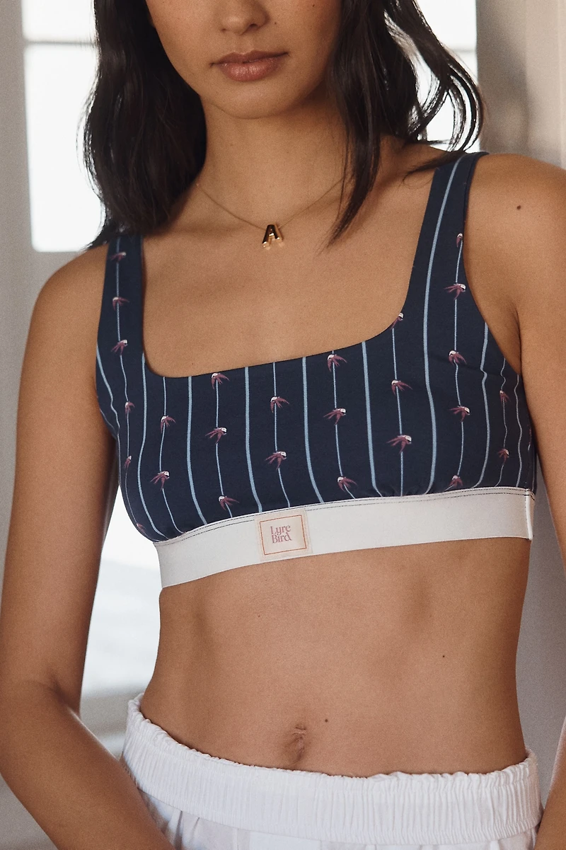 The LyreBird CottonCloud Printed Scoop-Neck Bra