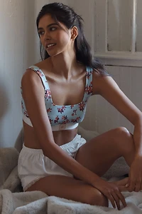 The LyreBird CottonCloud Printed Scoop-Neck Bra