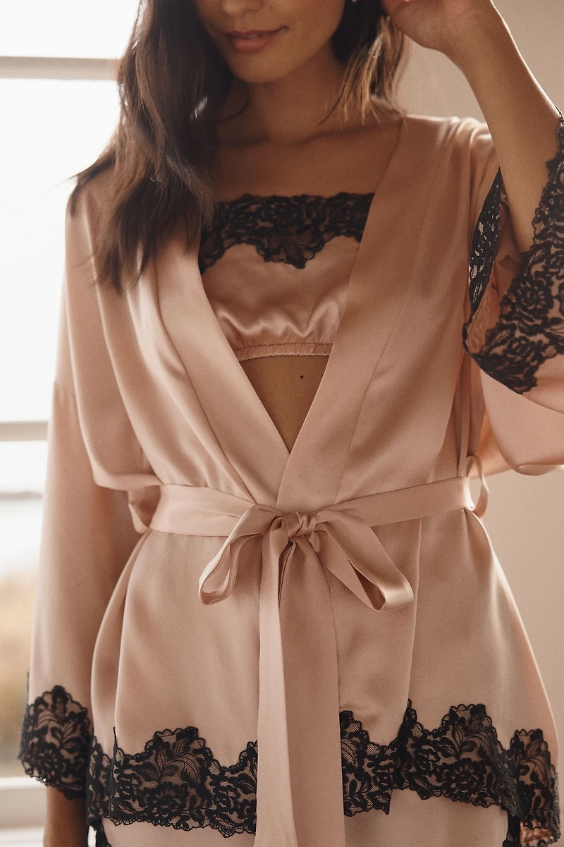Lexi Wood X Hanky Panky Diane Silk Slip Robe