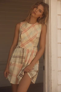 LyreBird Sleeveless Plaid Nap Mini Dress