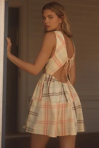 LyreBird Sleeveless Plaid Nap Mini Dress