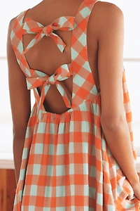 By Anthropologie Tie-Back Midi Apron Nap Dress