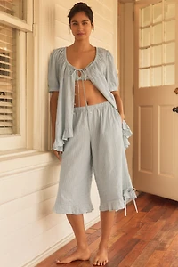 By Anthropologie Short-Sleeve Ruffled Pajama Top