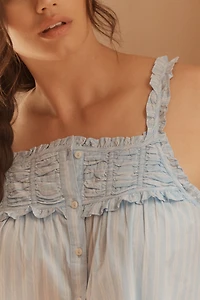 LyreBird Cotton Button-Front Swing Pajama Tank