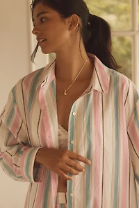 LyreBird Long-Sleeve Buttondown Tunic Top