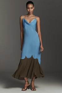 LyreBird Cowl-Neck Midi Slip Dress