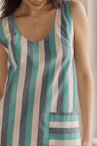 LyreBird Cotton Scoop-Neck Shift Dress