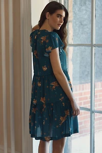 By Anthropologie Ruffle Sleeve Dress