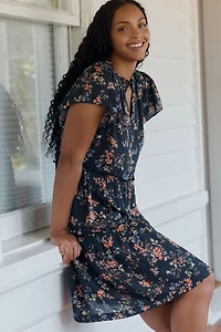By Anthropologie Ruffle Sleeve Dress