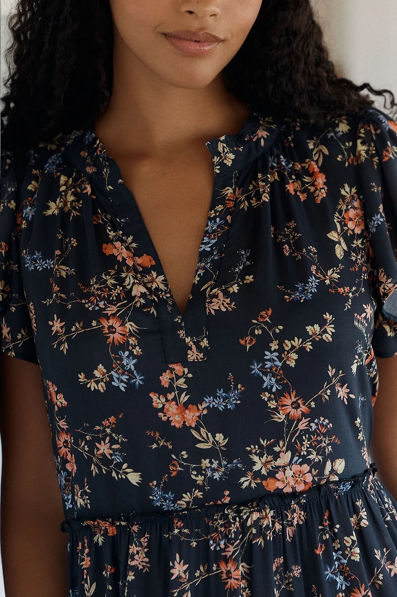 By Anthropologie Ruffle Sleeve Dress