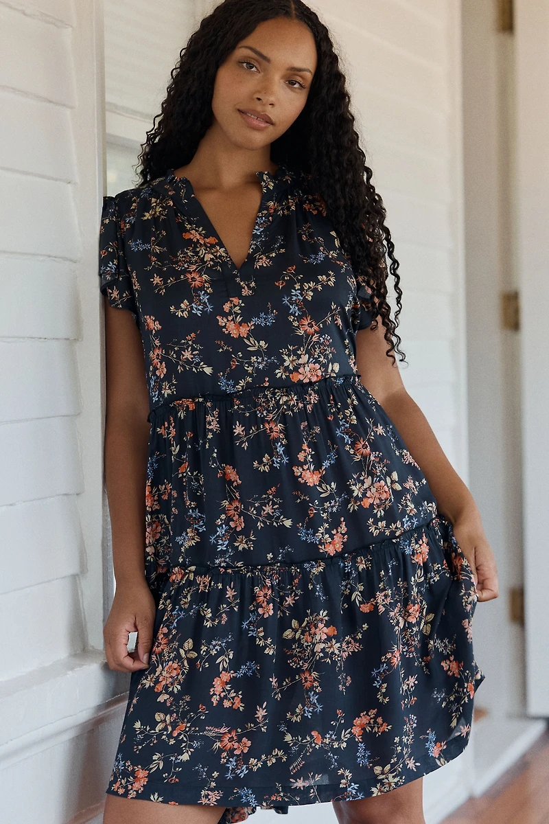 By Anthropologie Ruffle Sleeve Dress